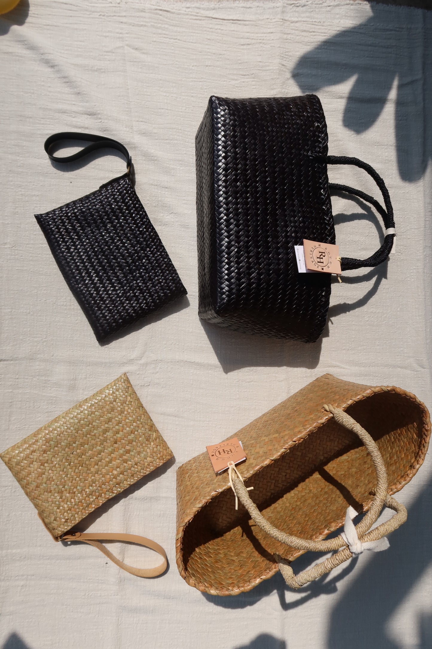 Clutch handwoven Krajood with poly holder /black color