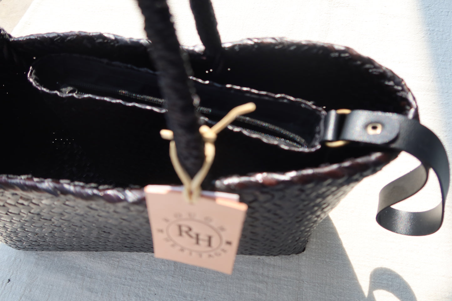Clutch handwoven Krajood with poly holder /black color