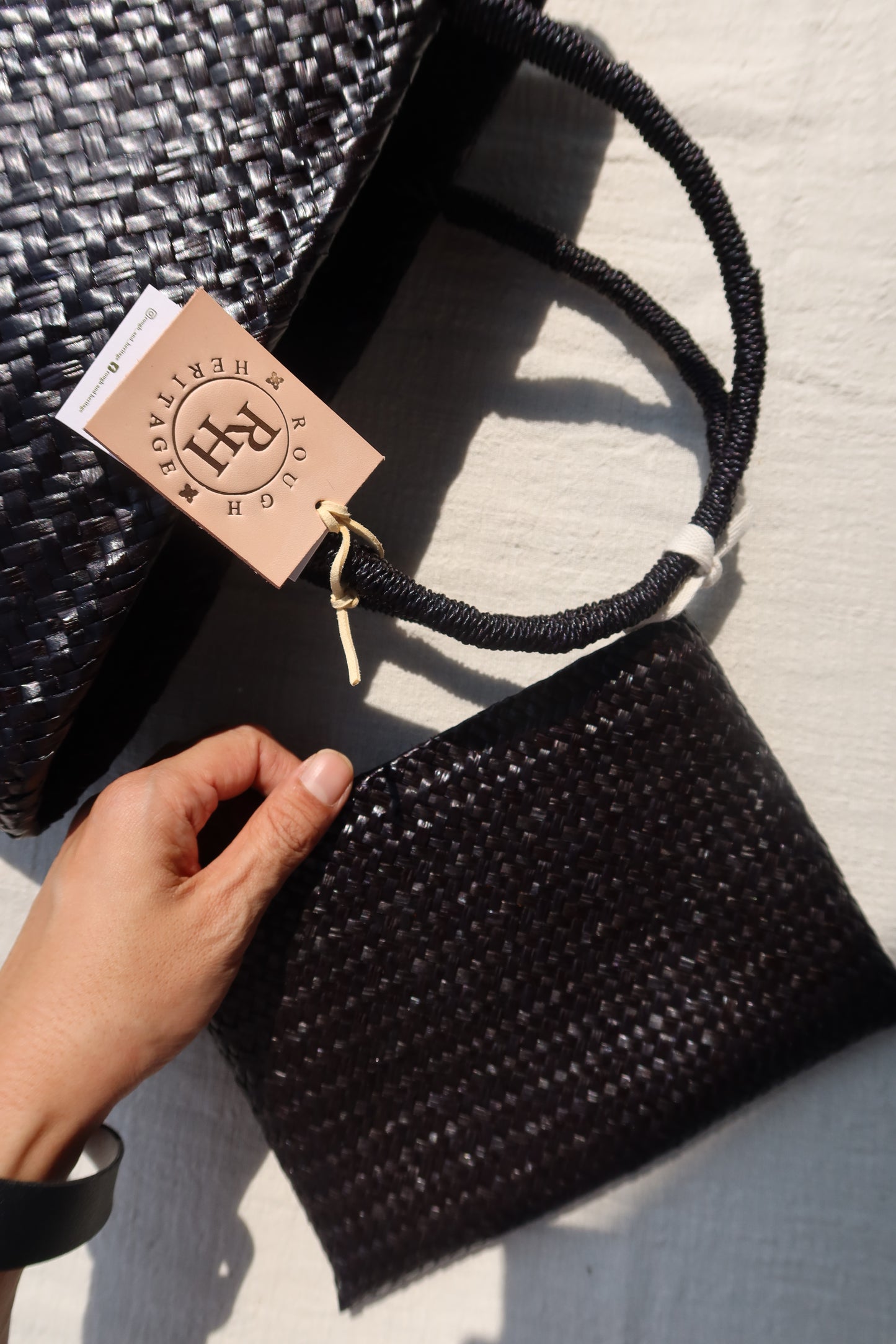 Clutch handwoven Krajood with poly holder /black color