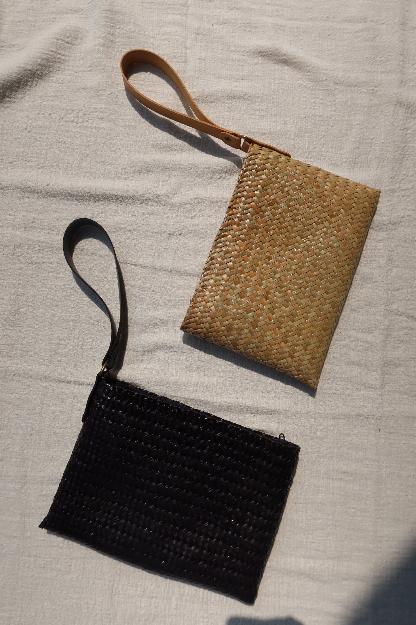 Clutch handwoven Krajood with poly holder /black color